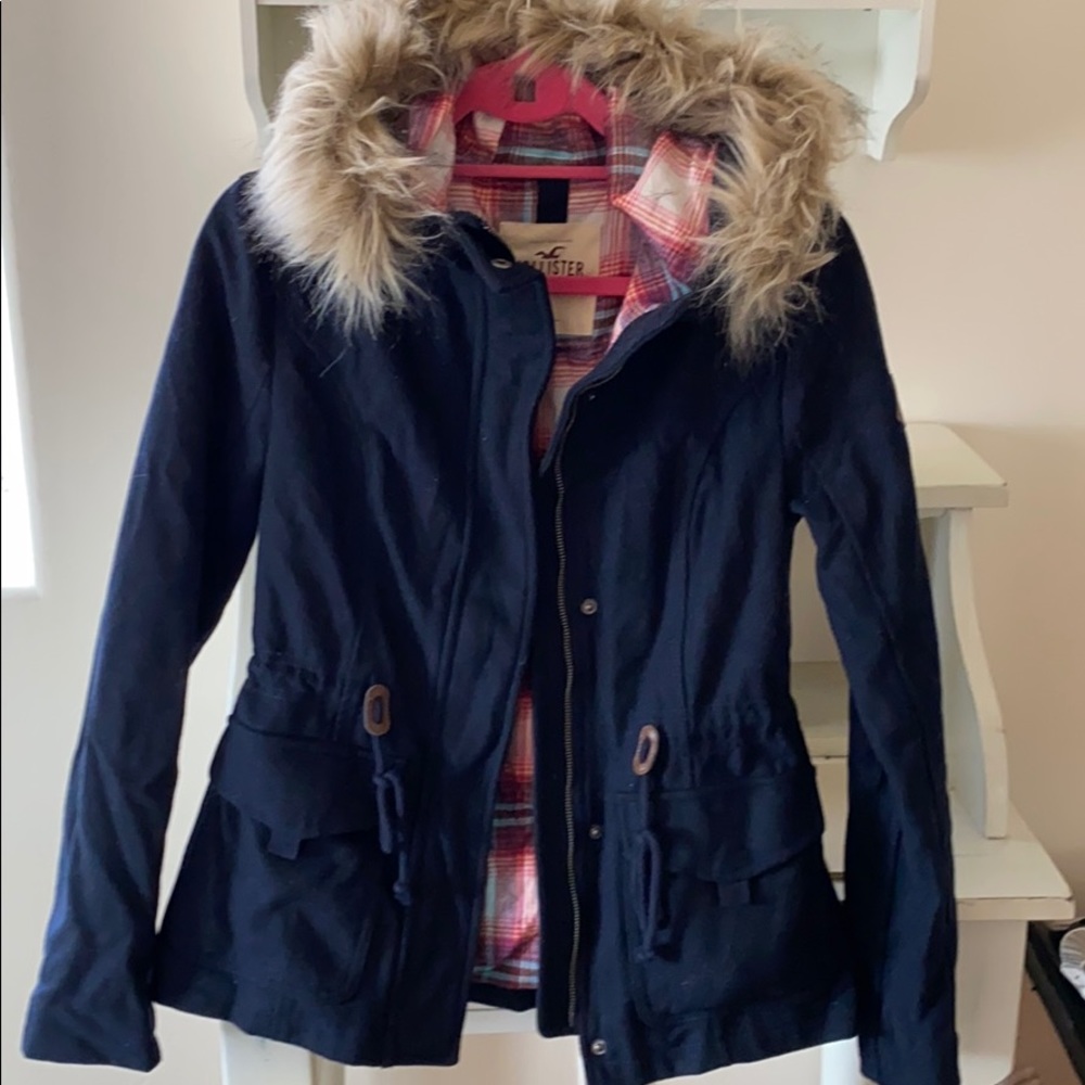 Hollister hooded Navy Jacket